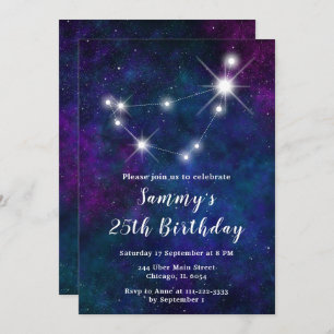 Invitation Capricorn Zodiac Constellation fête d'anniversaire