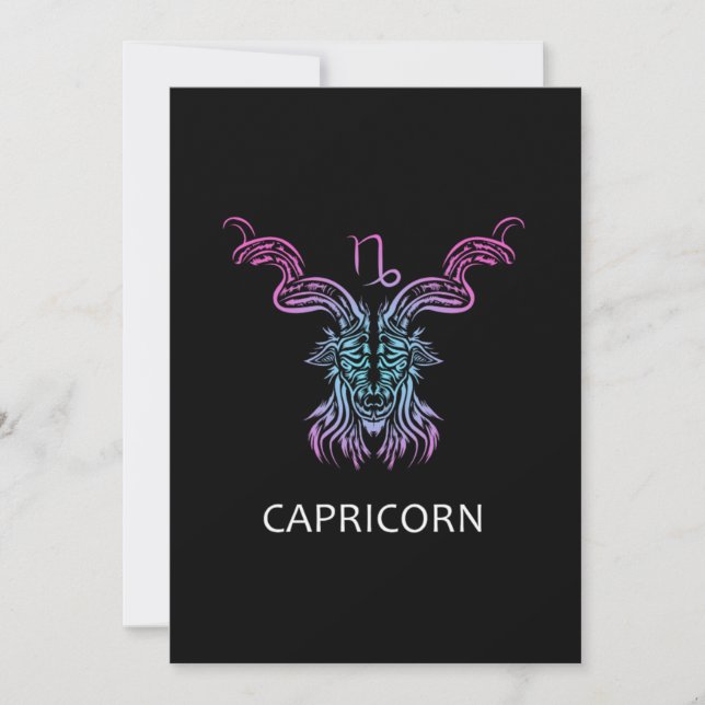 Invitation Capricorn Zodiac Signal Chèvre Design Anniversaire (Devant)