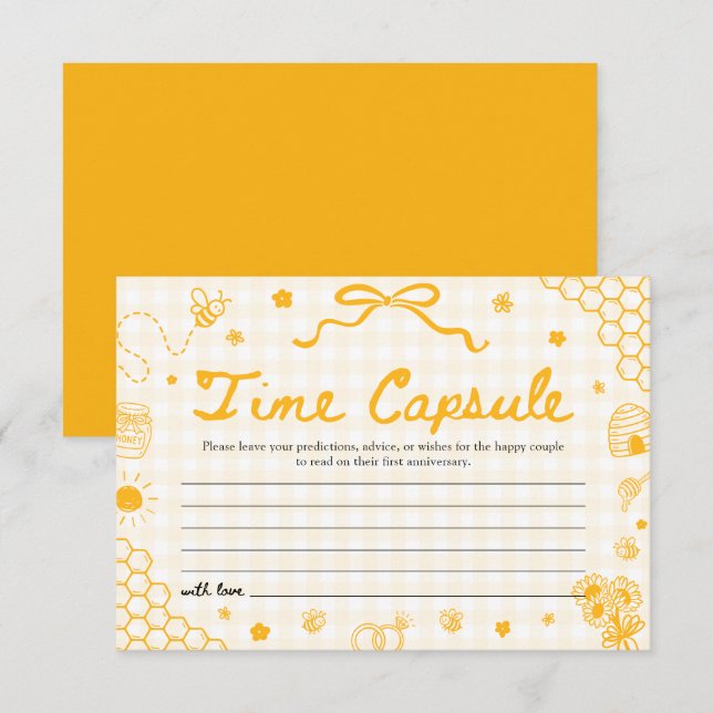 Invitation Capsule Temporelle Jeu de Fête de Fiançailles Abei (Devant / Derrière)