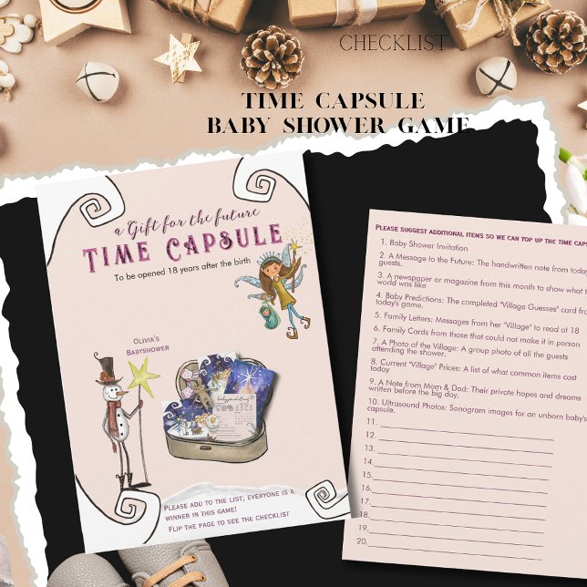 Invitation Capsule Temporelle pour Baby Shower d'Hiver "Il Fa (It Takes a Village Winter Baby Shower Time Capsule Invitation)