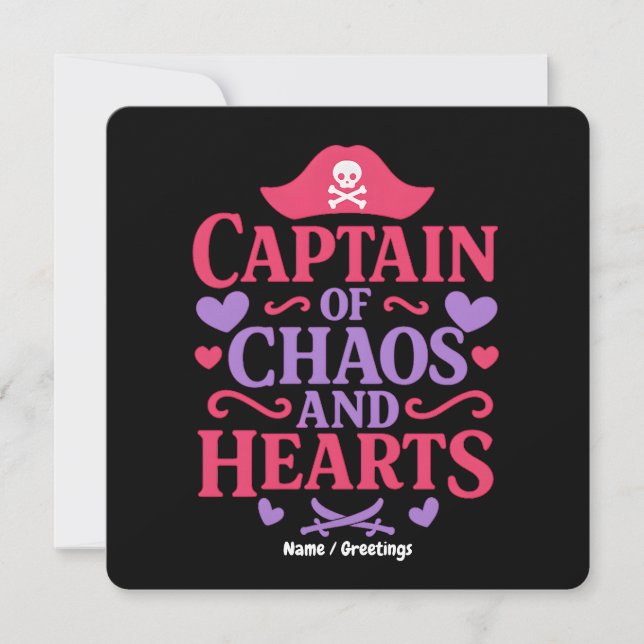 Invitation Captain of Chaos and Hearts Pirate Graphic (Devant)