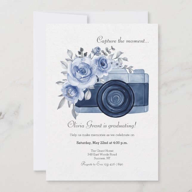 Invitation Capture du Moment Bleu (Devant)