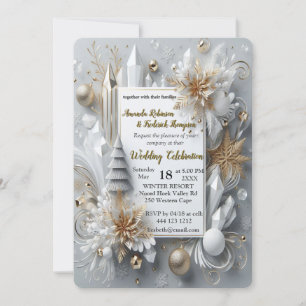 Invitation Capturer Art Hiver Scène & Cristaux de neige et de