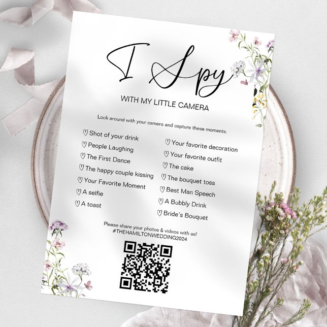 Invitation Capturez l'amour Jeu de mariage I Spy avec QR (Créateur téléchargé)