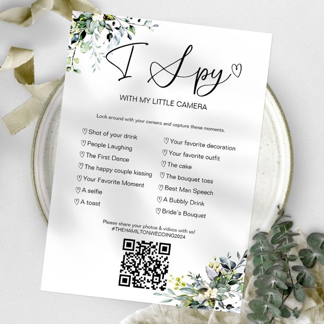Invitation Capturez l'amour Jeu de mariage I Spy avec QR (Créateur téléchargé)