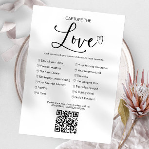 Invitation Capturez L'Amour Que J'Espère Jeu Mariage Avec QR