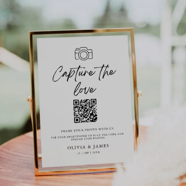 Invitation Capturez Le Symbole Love Qr Code, Minimaliste (Capture The Love Qr Code Sign, Minimalist Invitation)