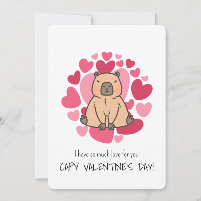 Invitation Capybara a tant d'amour pour la Saint Valentin Cap (Devant)