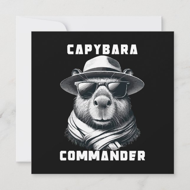 Invitation Capybara Avec Lunettes De Soleil Capy Commander (Devant)