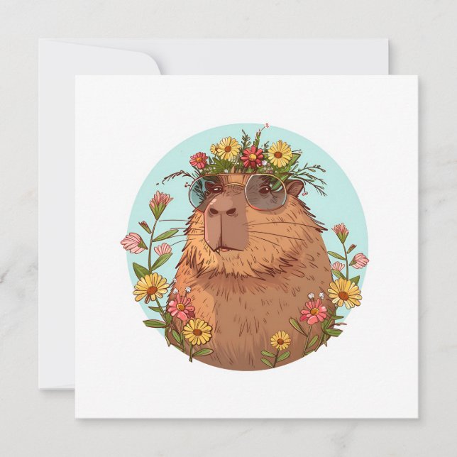 Invitation Capybara en lunettes de soleil Été (Devant)