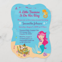 Caractère de dessin mignon Mermaid Baby shower Des