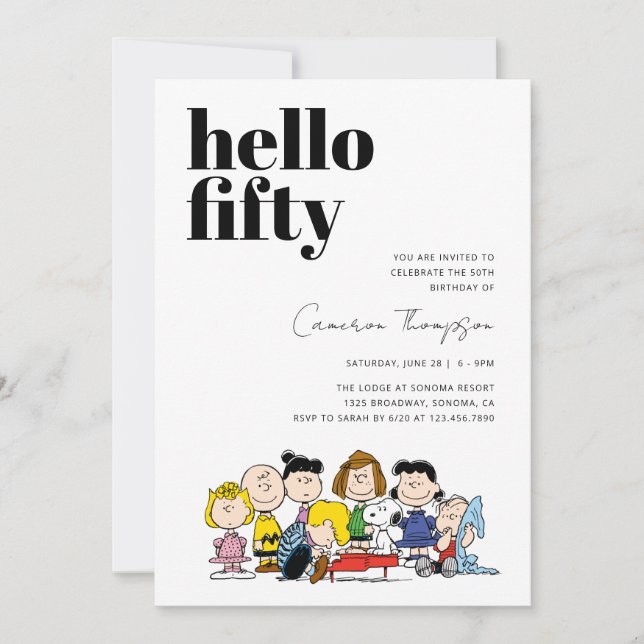 Invitation Caractères cacahuètes - 50e anniversaire (Devant)