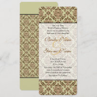 Caramel Cafe Golden Lime Mariage damassé Invitatio