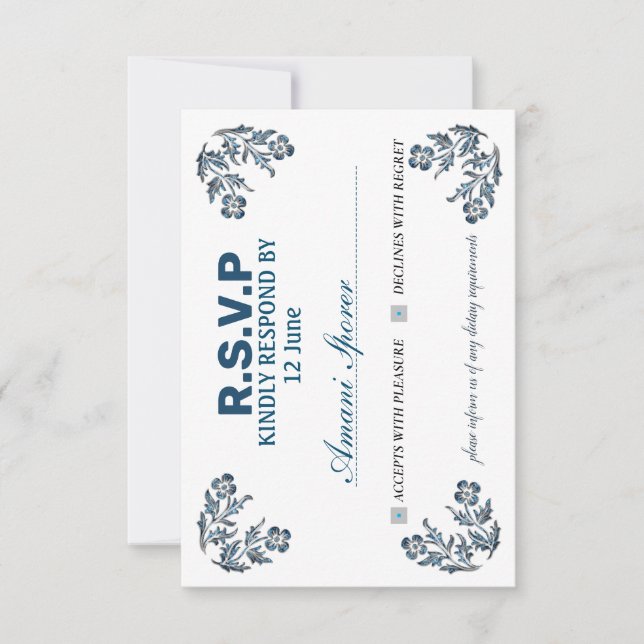 invitation card RSVP  in the most beautiful colors (Devant)