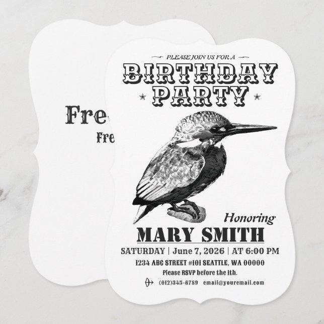 Invitation Card_Western Style (Common Kingfisher) (Devant / Derrière)