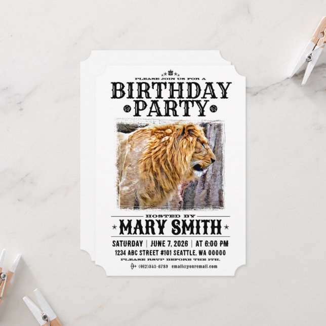 Invitation Card_Western Style (Lion) (Devant/Arrière en situation)