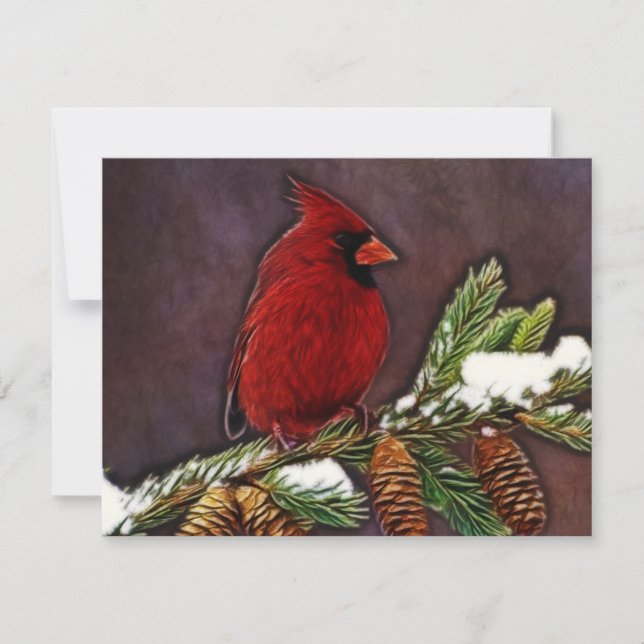 Invitation Cardinal et Pinecones (Devant)