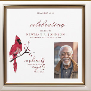Invitation Cardinal rouge Célébration de la vie Photo