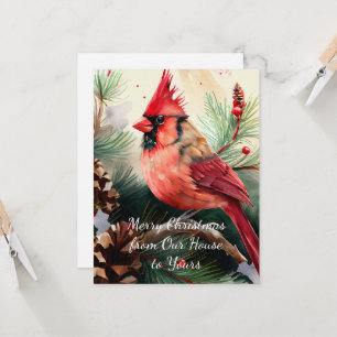 Invitation Cardinal rouge de notre maison à votre
