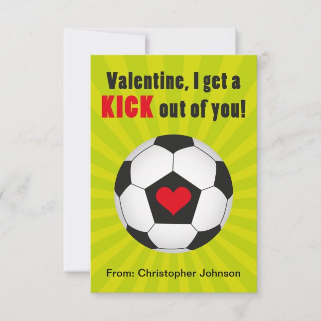 Invitation Cards de Saint-Valentin en salle de classe de foot (Devant)