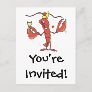 Invitation caricature amusante de homard