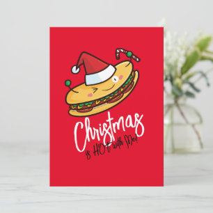 Invitation Caricature de Christmas Hotdog personnalisable