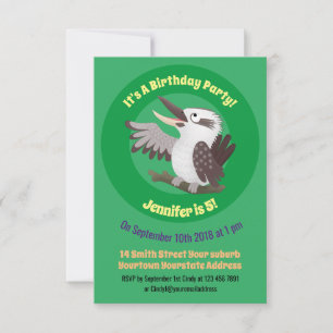 Invitation Caricature de kookaburra drôle et drôle