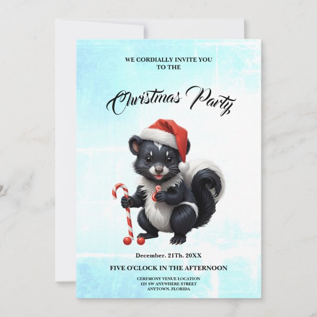 Invitation Caricature de la peau de Noël mignon (Devant)
