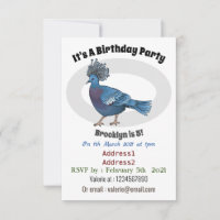 Caricature de l'oiseau pigeon couronné Victoria