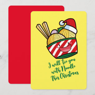 Invitation Caricature de nouilles de Noël personnalisable