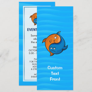 Invitation Caricature de poisson Yin Yang
