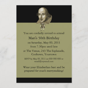 Invitation Caricature de Shakespeare