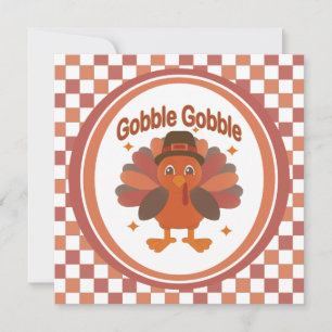 Invitation Caricature de Turquie Thanksgiving - "Gobble Gobbl