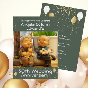 Invitation Caricature drôle pour les 50 ans de mariage