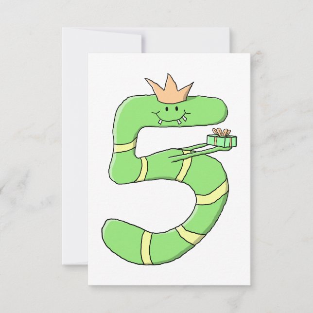 Invitation Caricature du 5e anniversaire, vert. (Devant)