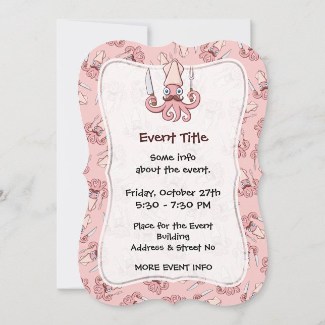 Invitation Caricature du chef calmar (Dos)