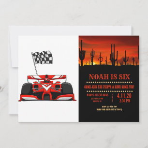 Invitation Caricature extrême de la voiture de course  Choisi