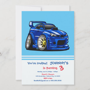 Invitation Caricature sur la vitesse de la voiture des muscle