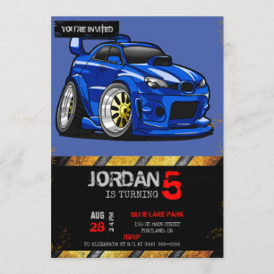 Invitation Caricature sur la vitesse de la voiture des muscle