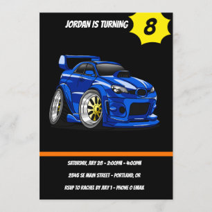 Invitation Caricature sur la vitesse de la voiture des muscle