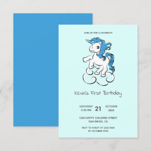 Invitation Caricature Unicorn Anniversaire