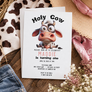 Invitation Caricatures de vache sacrée Je suis une cowgirl 1e