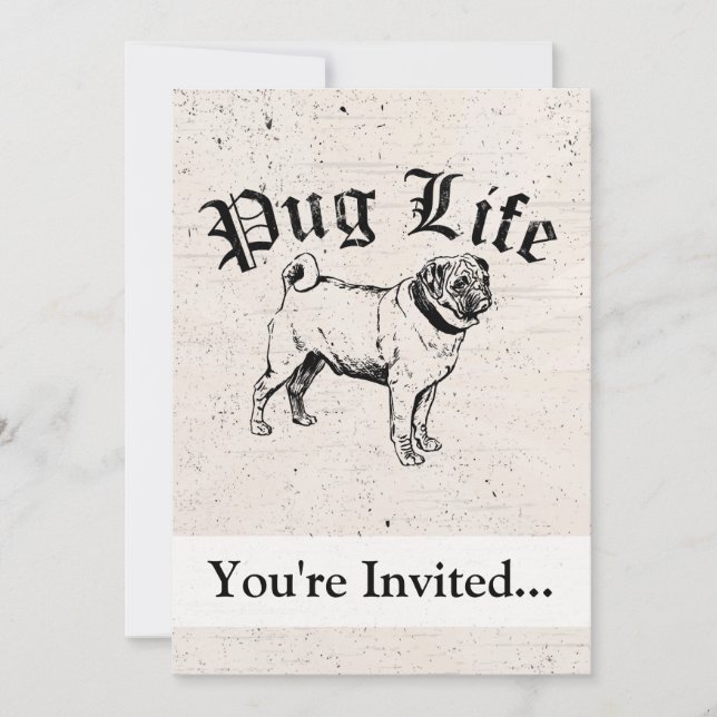Invitation Carlin Life Funny Dog Gangster (Devant)