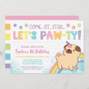 Invitation Carlin Unicorn Anniversaire Invitation, Carlin Ann