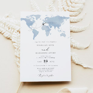Invitation CARMEN Destination Blue Watercolor Mariage