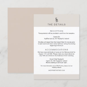 Invitation CARMEN Style de passeport Monogramme Détails du Ma