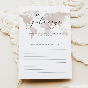 Invitation CARMEN Travel Getaways Fête des mariées Game Card