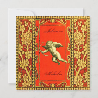 Invitation Carmine et Gold Cupid