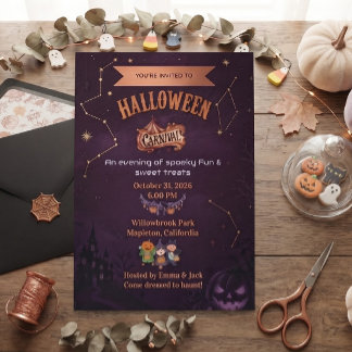 Invitation Carnaval après la tombée de la nuit Fright & Delig