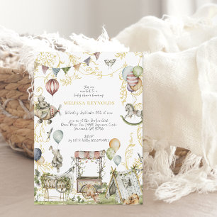 Invitation Carnaval de cirque   Baby shower forestier